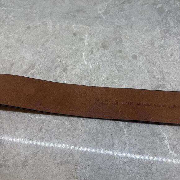 Michael Kors unisex leather and brass belt. Size Medium. Like New! - Picture 9 of 12